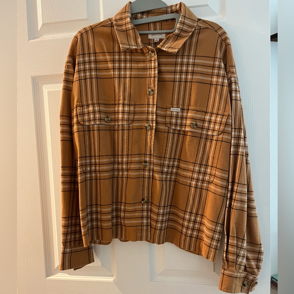 Brown Plaid Button-Up Shirt